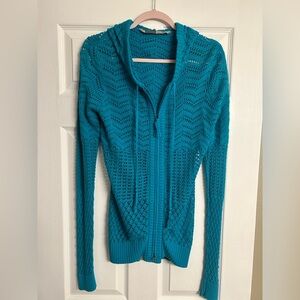 Athleta Teal Lightweight Knit Zipper Cardigan